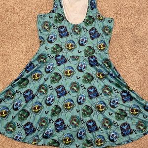 Sourpuss Monster Skull Dress - 2xl - Goth Halloween - Frankenstein Dracula